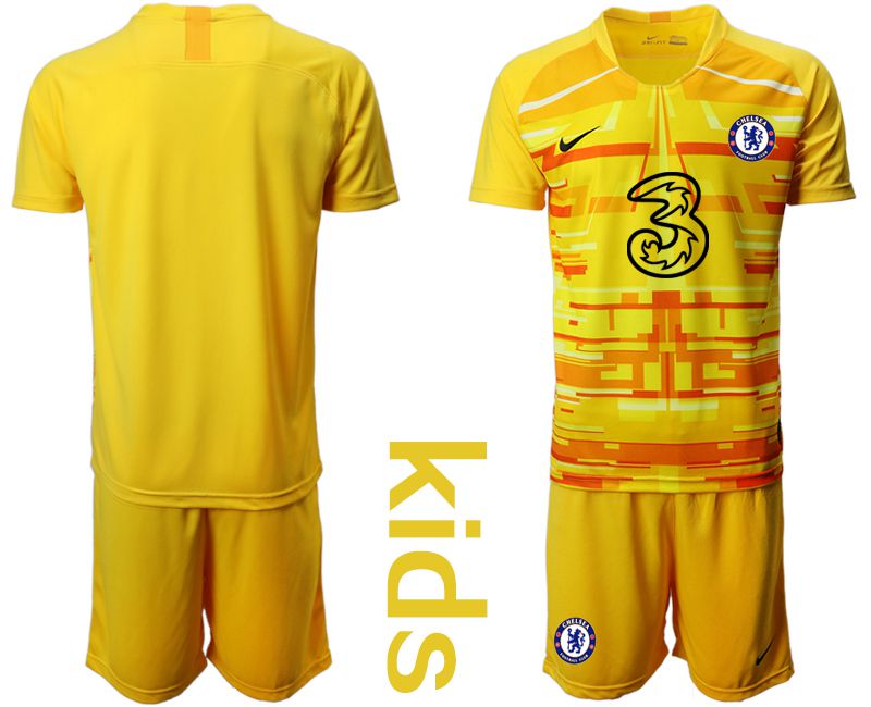 Youth 2020-2021 club Chelsea yellow goalkeeper Soccer Jerseys1->chelsea jersey->Soccer Club Jersey